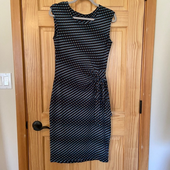 Superstition jersey midi-dress in blue and brown (size M) - Picture 2 of 11